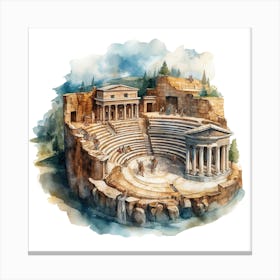 Greece Ancient Theatre Canvas Print