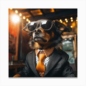 Dog In A Suit Canvas Print