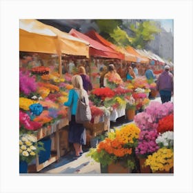 Flowers At The Market Canvas Print