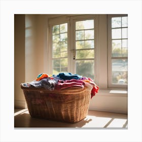 Laundry Basket Overflowing Canvas Print