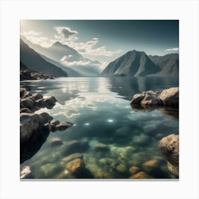 Water and Rocks  Canvas Print