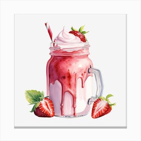 Strawberry Milkshake 35 Canvas Print
