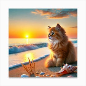 Kitten At Sunset 3 Canvas Print