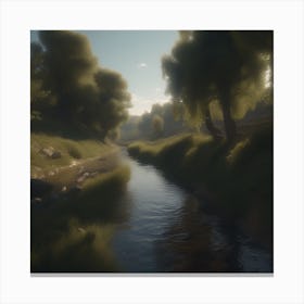 Stream In The Woods 24 Canvas Print