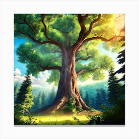Large Tree In The Forest Canvas Print