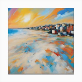 Sunset On The Beach Painting Canvas Print