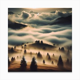 Sunrise In The Mountains Canvas Print