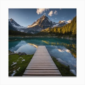 Lake In The Mountains Canvas Print