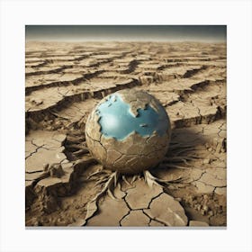 Earth Globe In The Desert Canvas Print