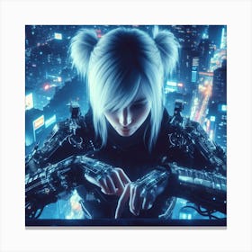 Cyberpunk female commando!! Canvas Print