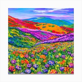 Rainbow Of Flowers Canvas Print