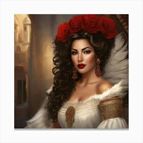 Mexican Beauty Portrait 14 Canvas Print