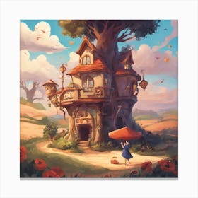 Forest Treehouse Canvas Print