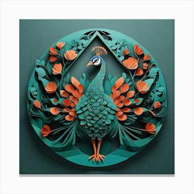 Minimalist, Peacock 1 Canvas Print