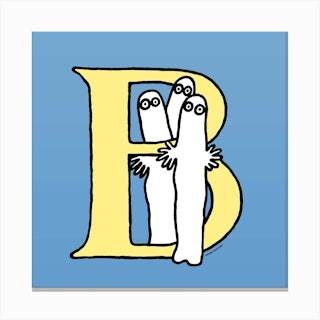 Moomin Collection Alphabet Letter B Canvas Print