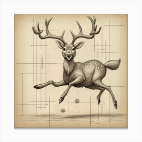 Deer Jumping 1 Canvas Print