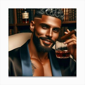 Portrait Of A Man With A Cigar-1 Canvas Print