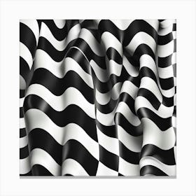 Abstract Black And White Checkered Fabric Canvas Print