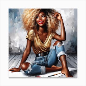 Afro Girl 79 Canvas Print