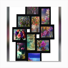 Flowers In A Frame Canvas Print