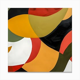 Modern Abstract Wall Art - Bold Mid-Century Geometric Painting with Earth Tones Canvas Print