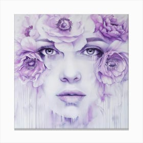 'Purple Roses' 1 Canvas Print