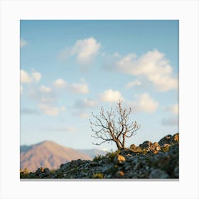 Lone Tree In The Desert Canvas Print