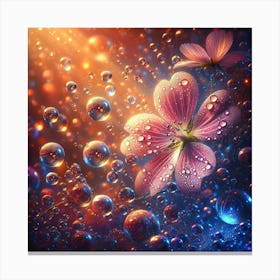 Flower With Bubbles Canvas Print