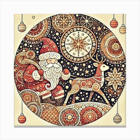 Mystical Christmas Night Mandala Canvas Print