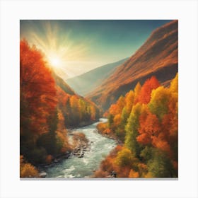 Autumn Trees In The Mountains Canvas Print