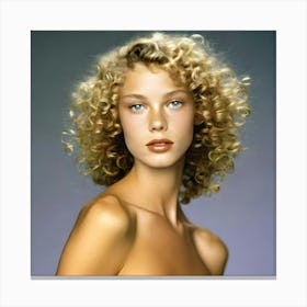 Young Woman With Curly Hair Canvas Print