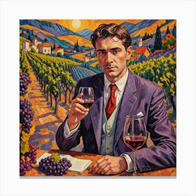 Man With A Glass Of Wine Canvas Print