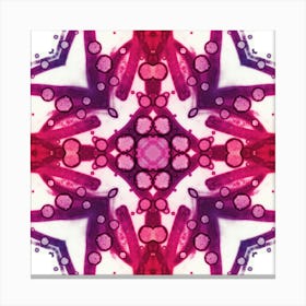 Pink Watercolor Flower Pattern Made Of Spots Canvas Print