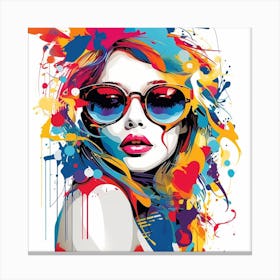 Girl With Sunglasses 1 Canvas Print