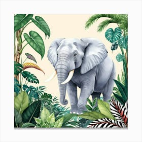 Garden Elephant Canvas Print