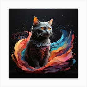 Abstract Cat Canvas Print