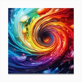 Colorful Swirl Abstract Painting Canvas Print