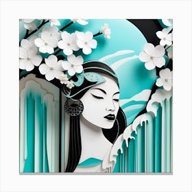 Paper Art Japanese Textured Monohromatic Canvas Print