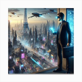 Futuristic Cityscape 166 Canvas Print