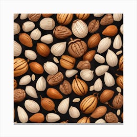 Seamless Pattern Of Nuts 3 Canvas Print