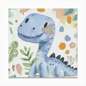 Cute Muted Pastels Giganotosaurus Dinosaur 1 Canvas Print