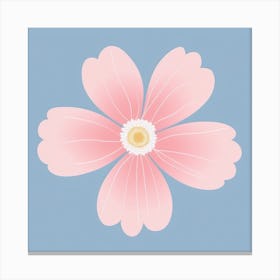 A White And Pink Flower In Minimalist Style Square Composition 35 Canvas Print