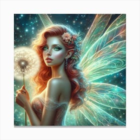 Fairy With Dandelion Canvas Print