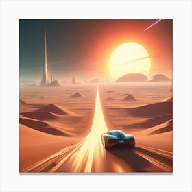 Futuristic Desert Scene Canvas Print