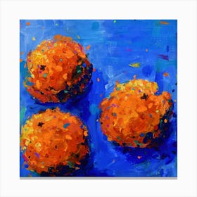 Three Oranges Square Canvas Print