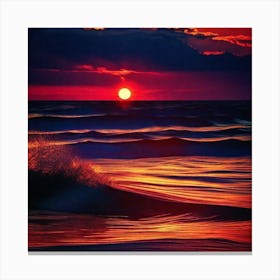 Sunset Over The Ocean 155 Canvas Print