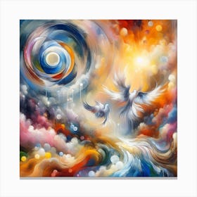 Doves In The Sky Canvas Print