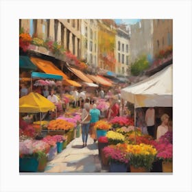 Paris Flower Market Canvas Print