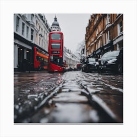 Red Double Decker Bus In London 1 Canvas Print