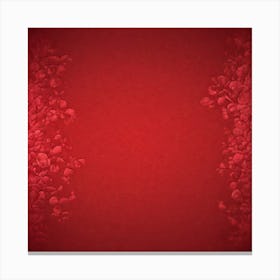 Red Background With Flowers Canvas Print